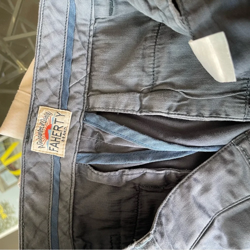 Faherty Washed Grey 4 Pocket Shorts